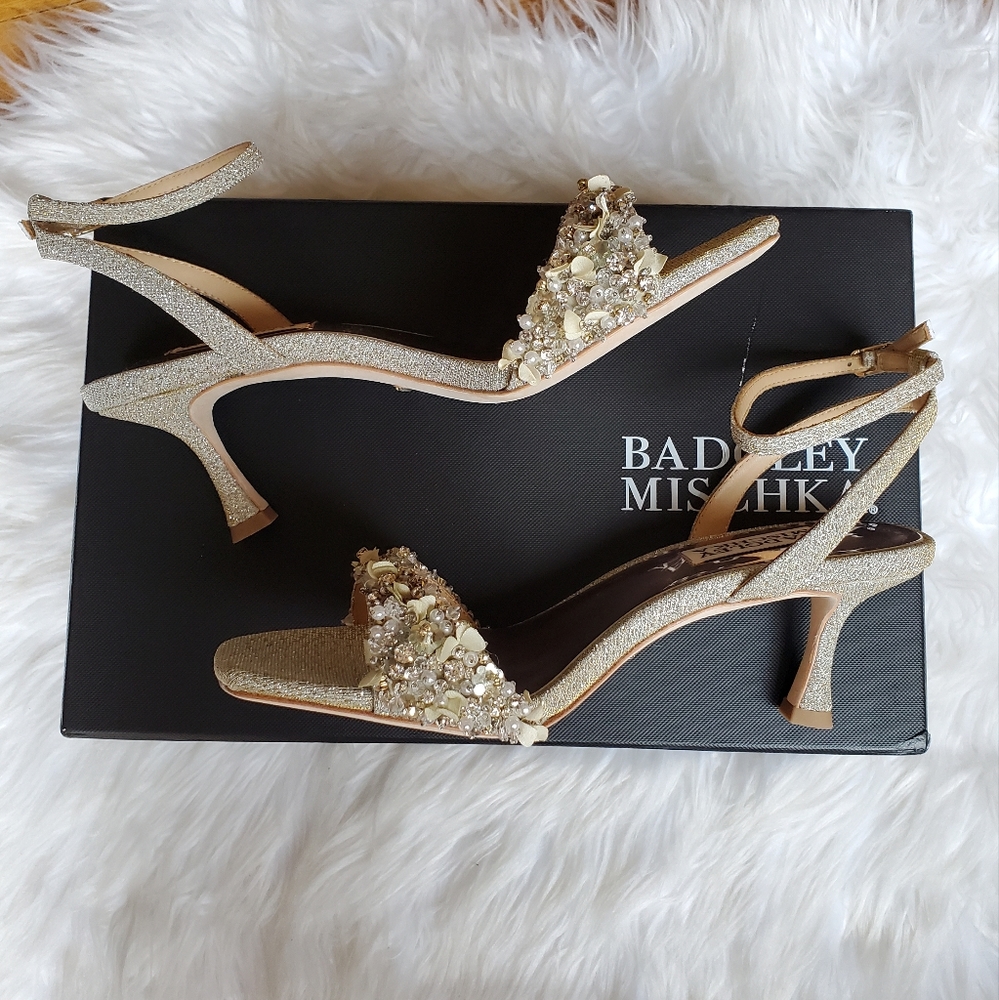 NIB Badgley Mischka 'Telissa' Kitten Heel Sandal, 5.5 - Picture 6 of 15